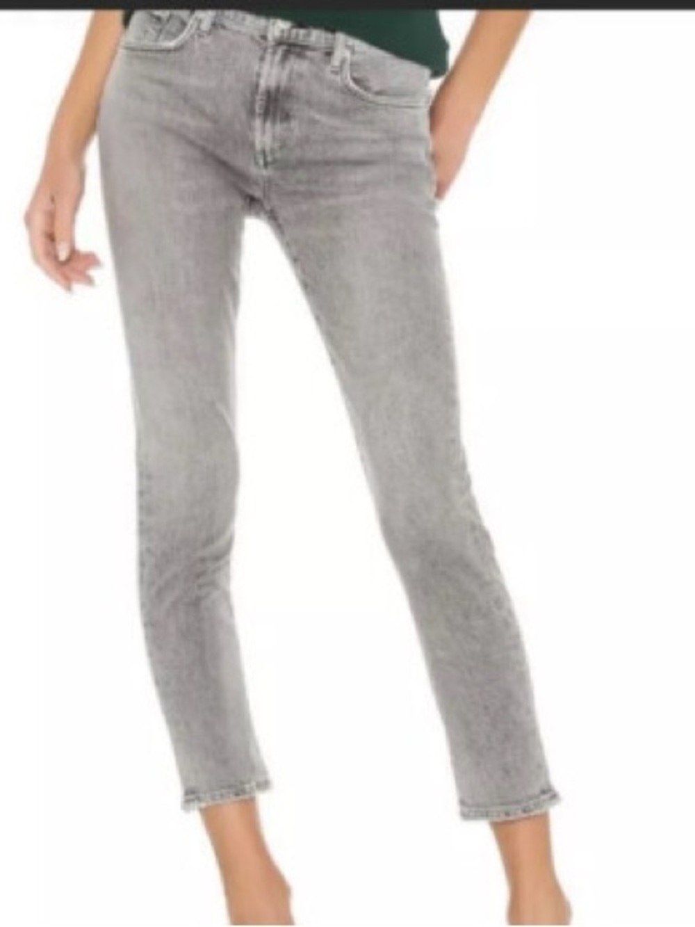 Agolde High-Rise Gray Straight-Leg Jeans